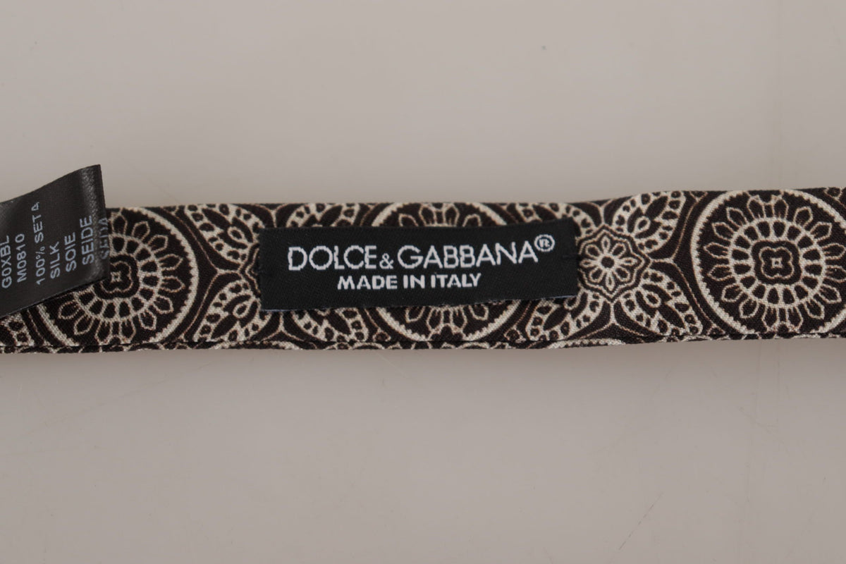 Elegant Silk Black & White Bow Tie