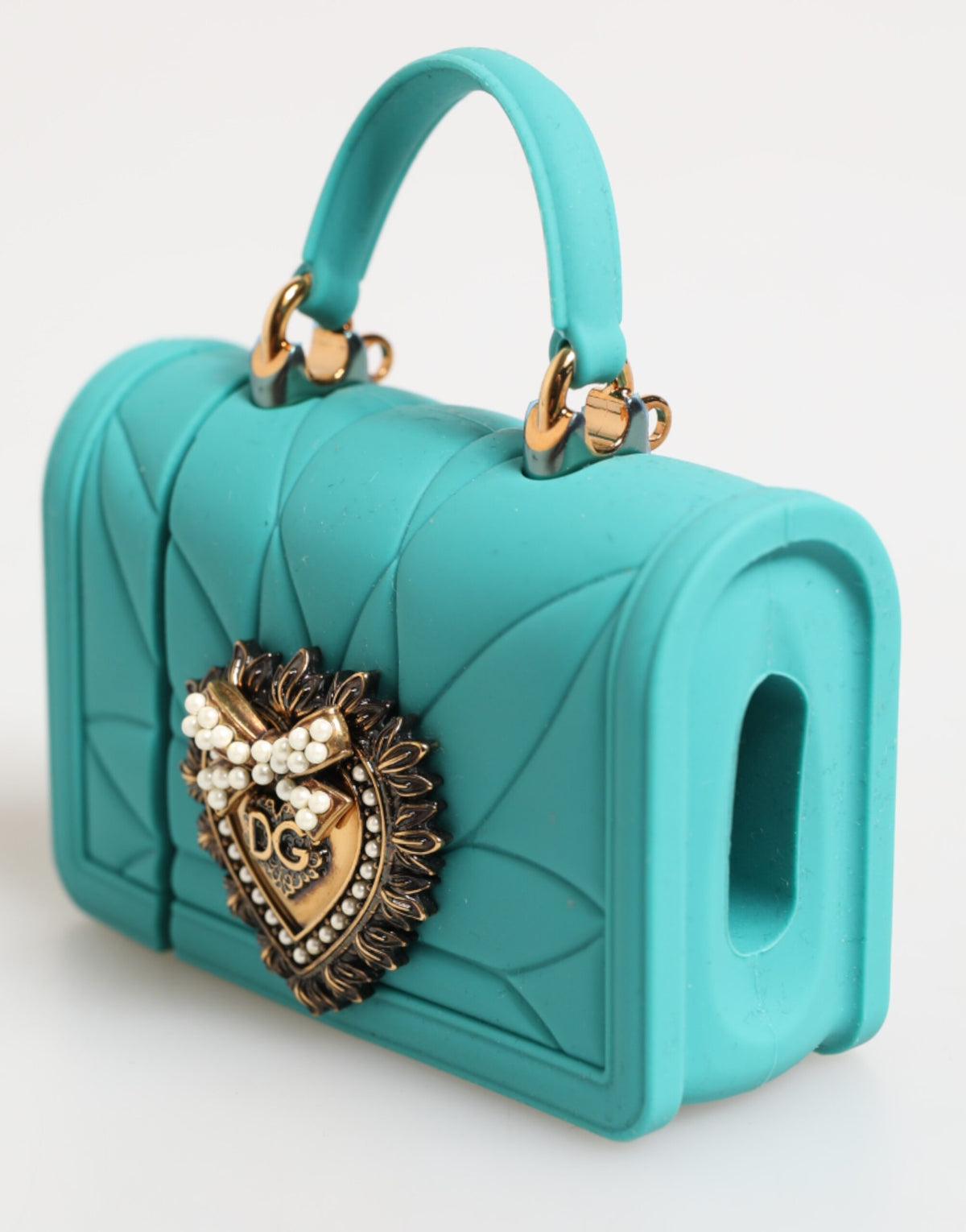 Turquoise Silicone Devotion Heart Cover Bag Airpods Case