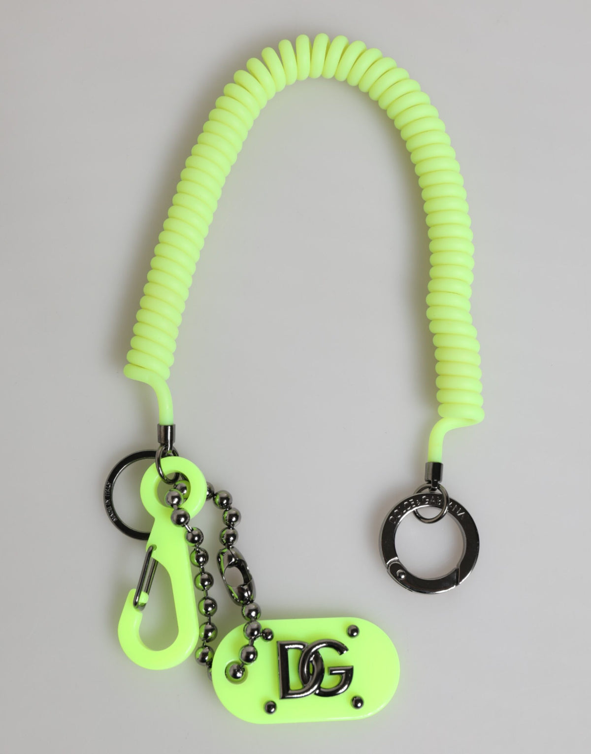 Green Springy Key Holder DG Logo Men's Keychain Keyring
